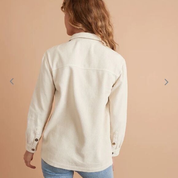Marine layer Jemma Cord Overshirt in Ivory - Picture 5 of 8